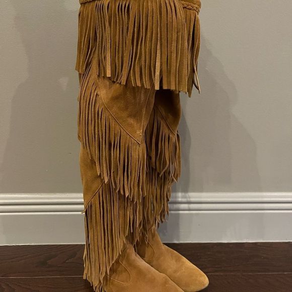 Sam Edelman over the knee fringe boots - Picture 1 of 5